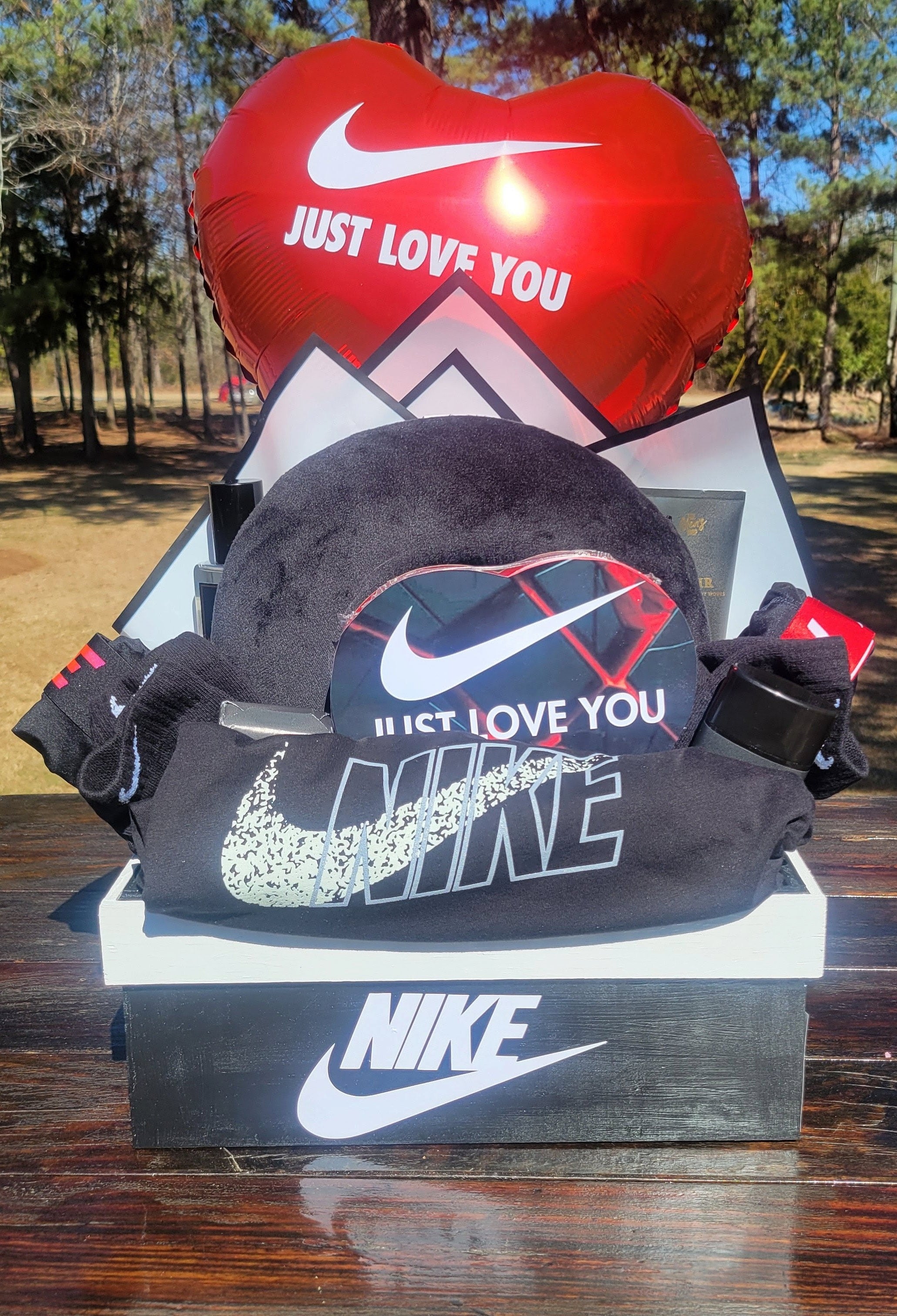 Wooden Open Top Nike Box | Kreations by MK