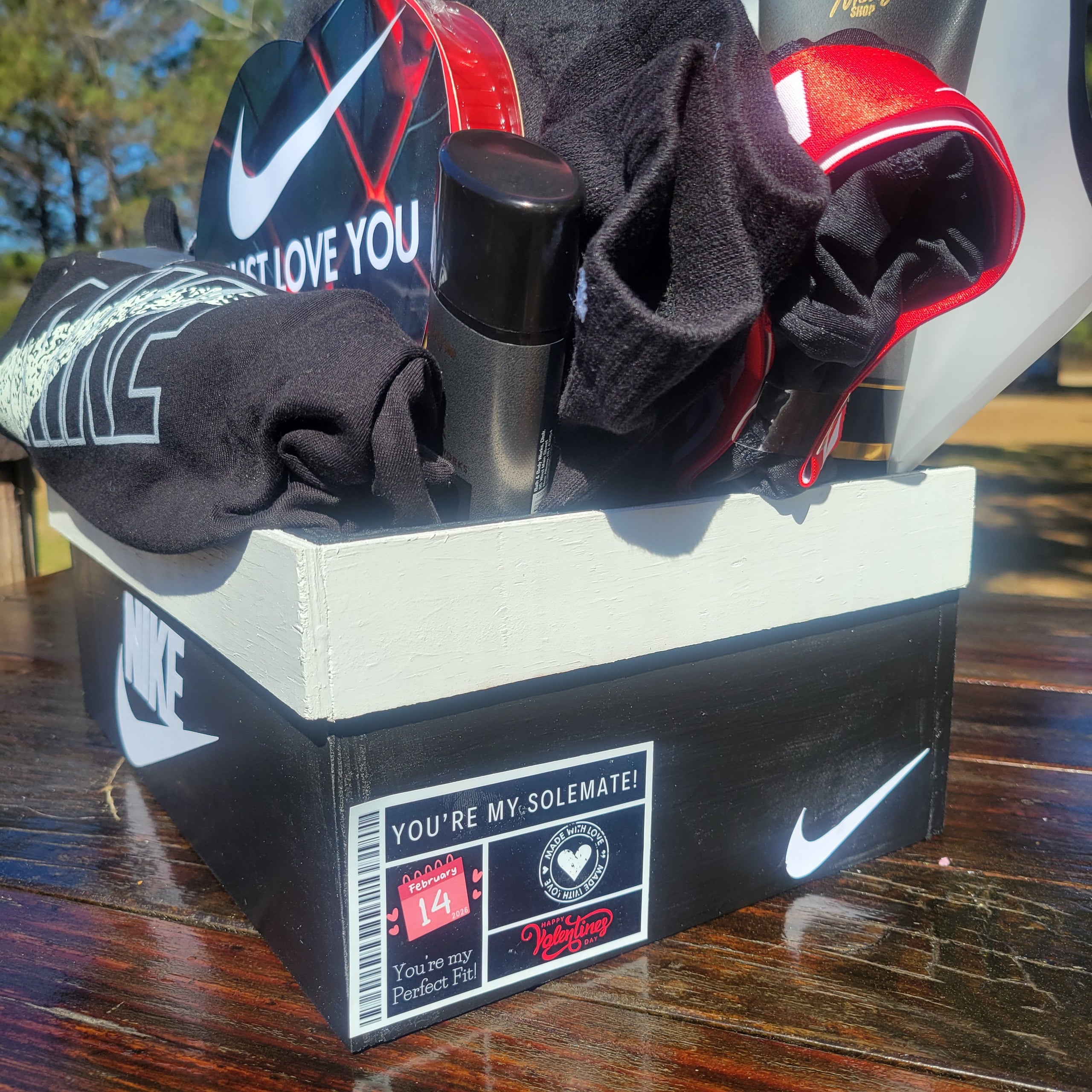 Wooden Open Top Nike Box | Kreations by MK