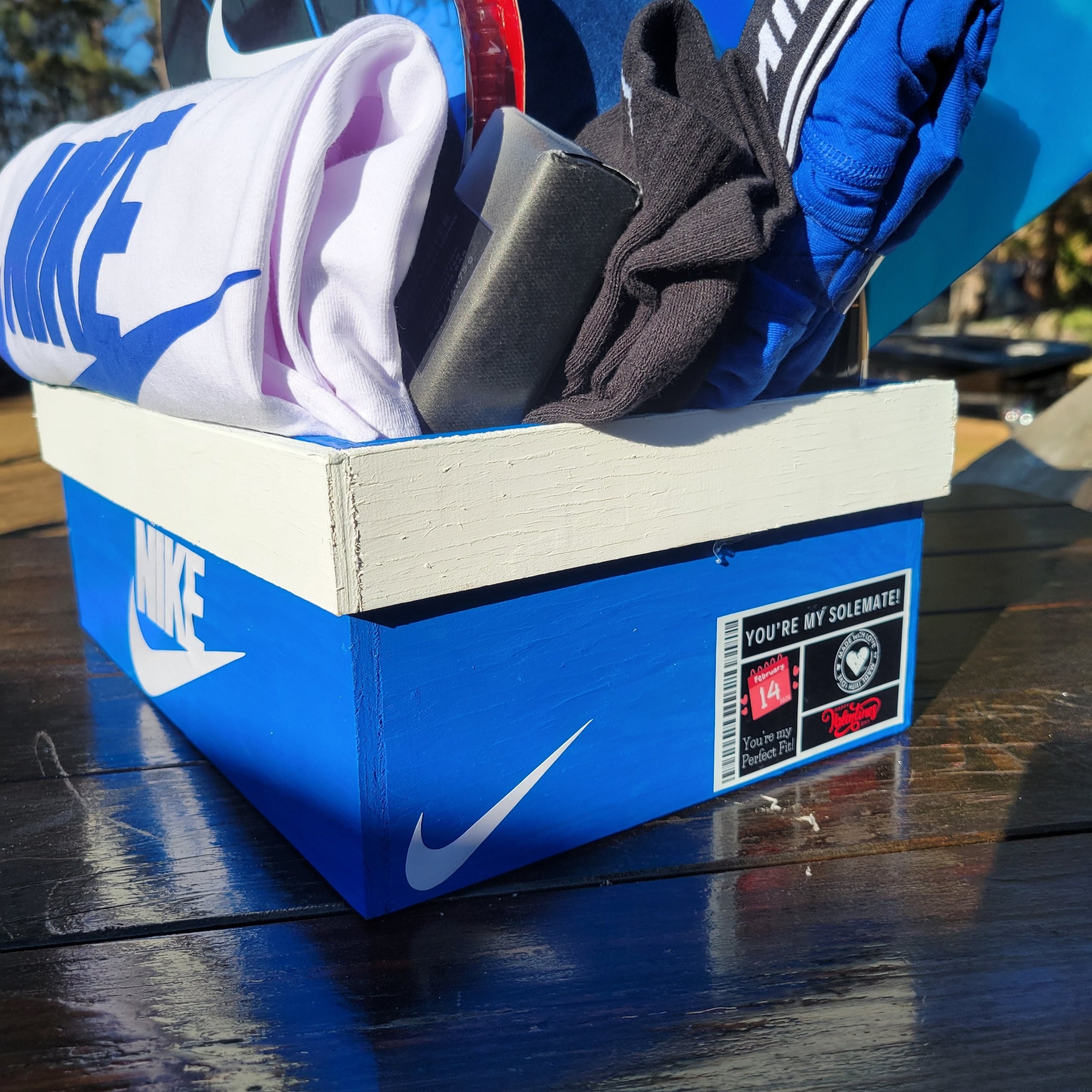 Wooden Open Top Nike Box | Kreations by MK