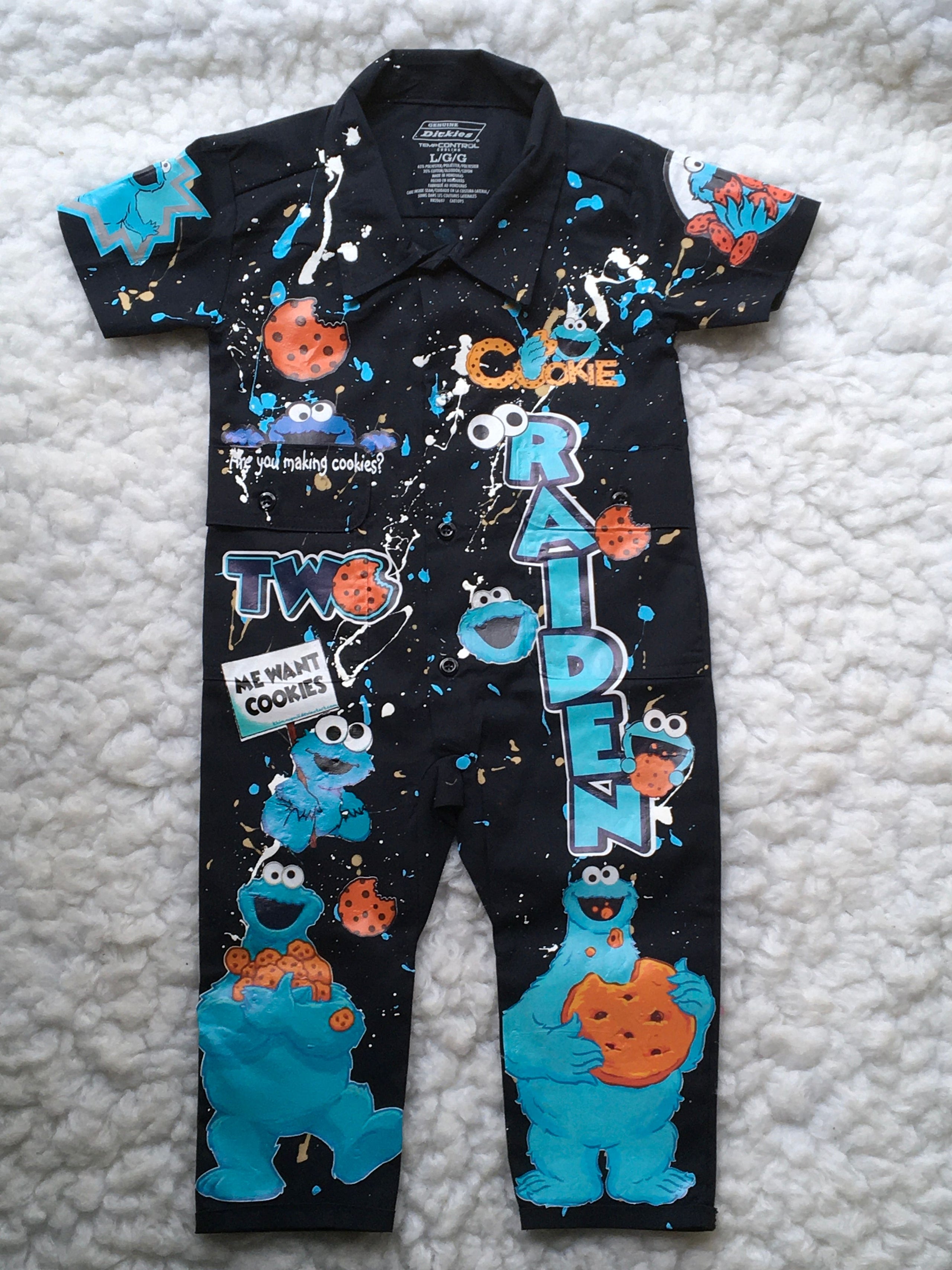 Cookie Monster Dickie Coveralls | Kreations by MK