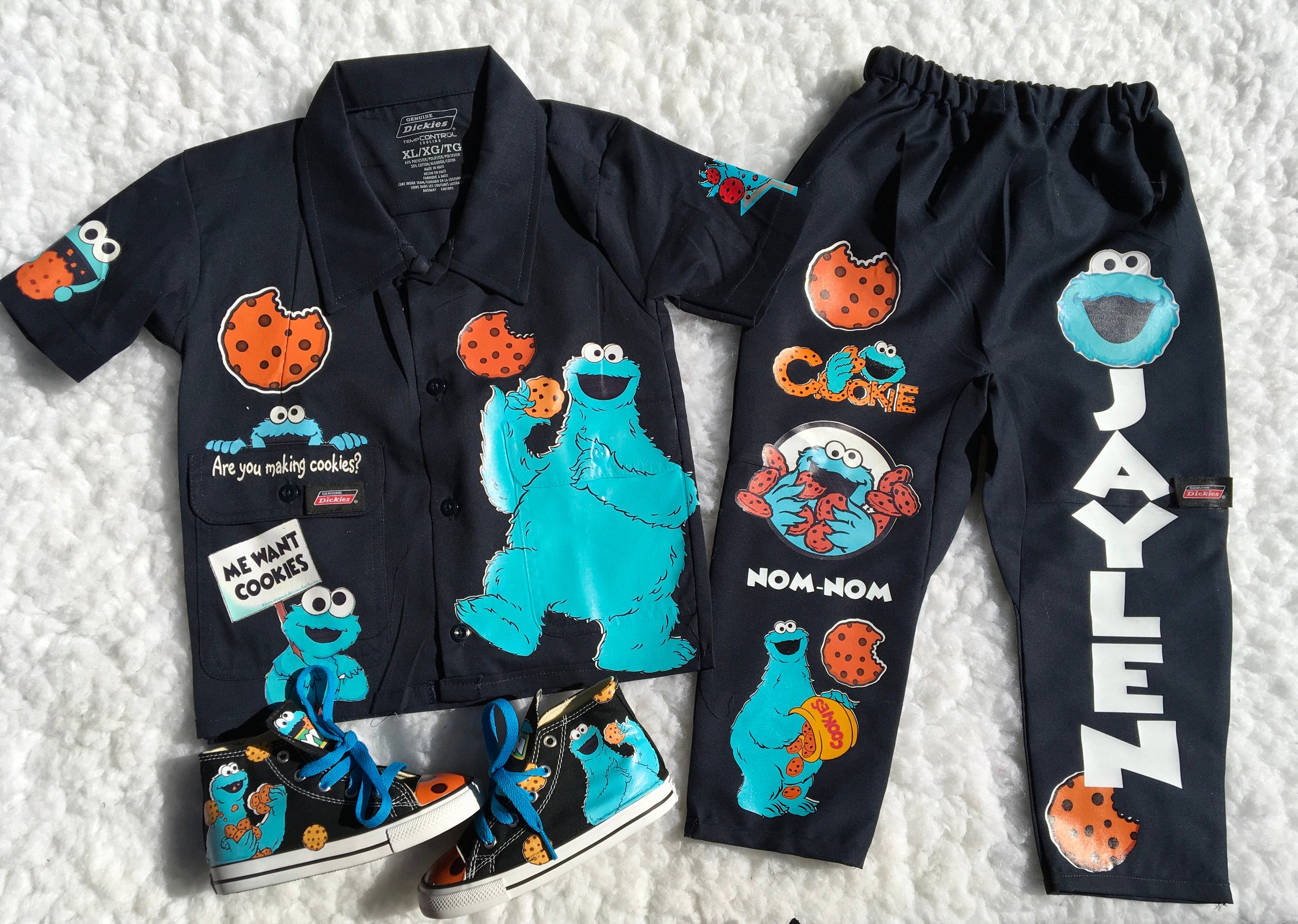 Cookie Monster 2pc Dickie Set | Kreations by MK