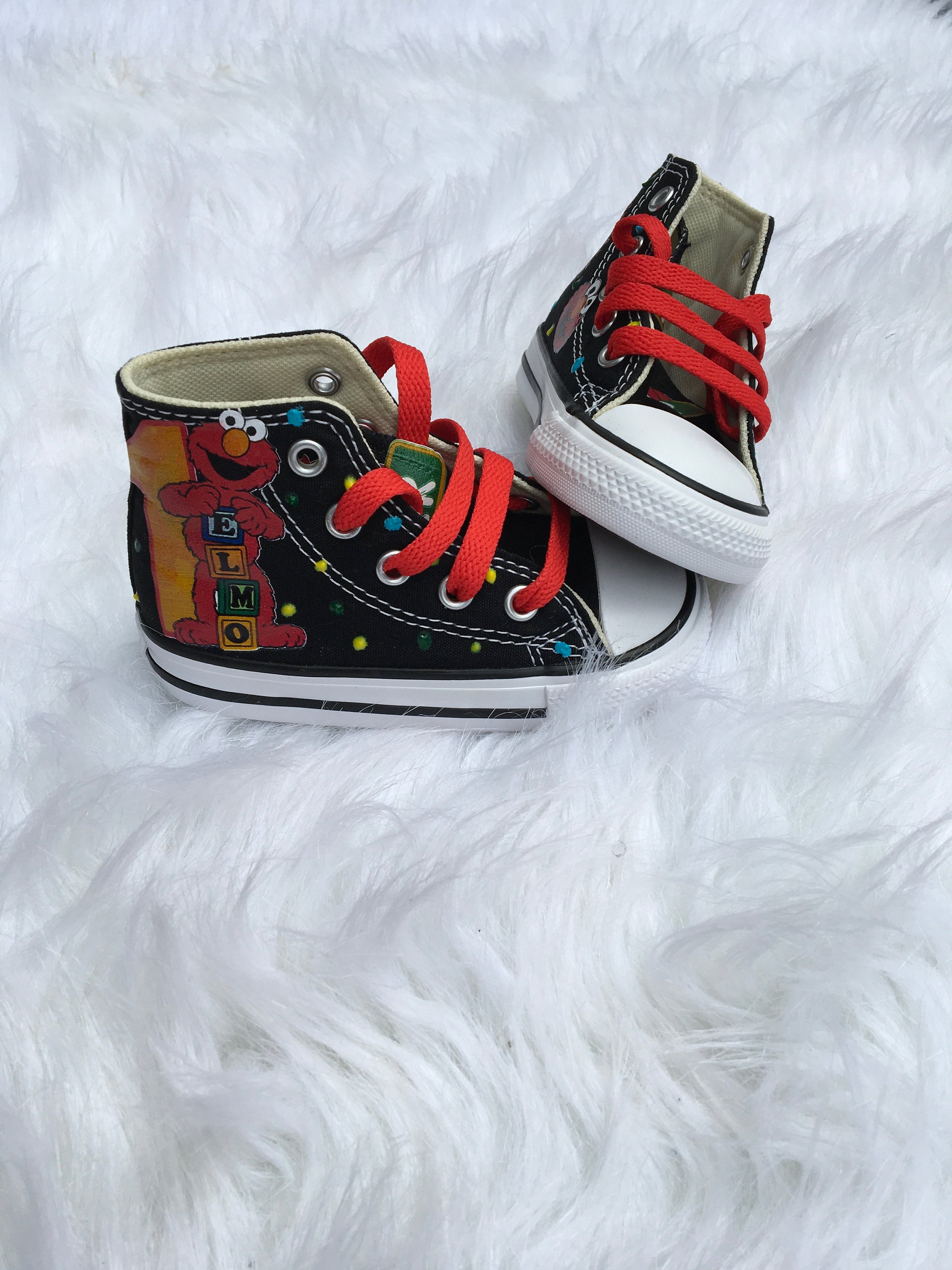 Custom Converse Elmo Converse Toddler Elmo Shoes-Elmo Converse