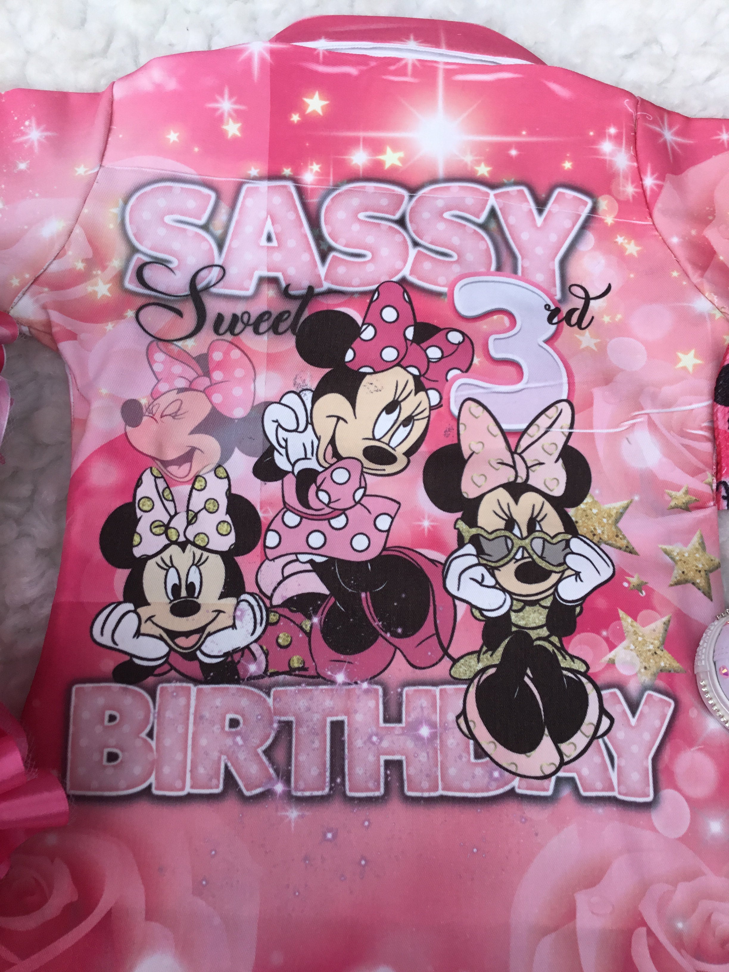 Custom Minnie Mouse Denim outfit with hot vest