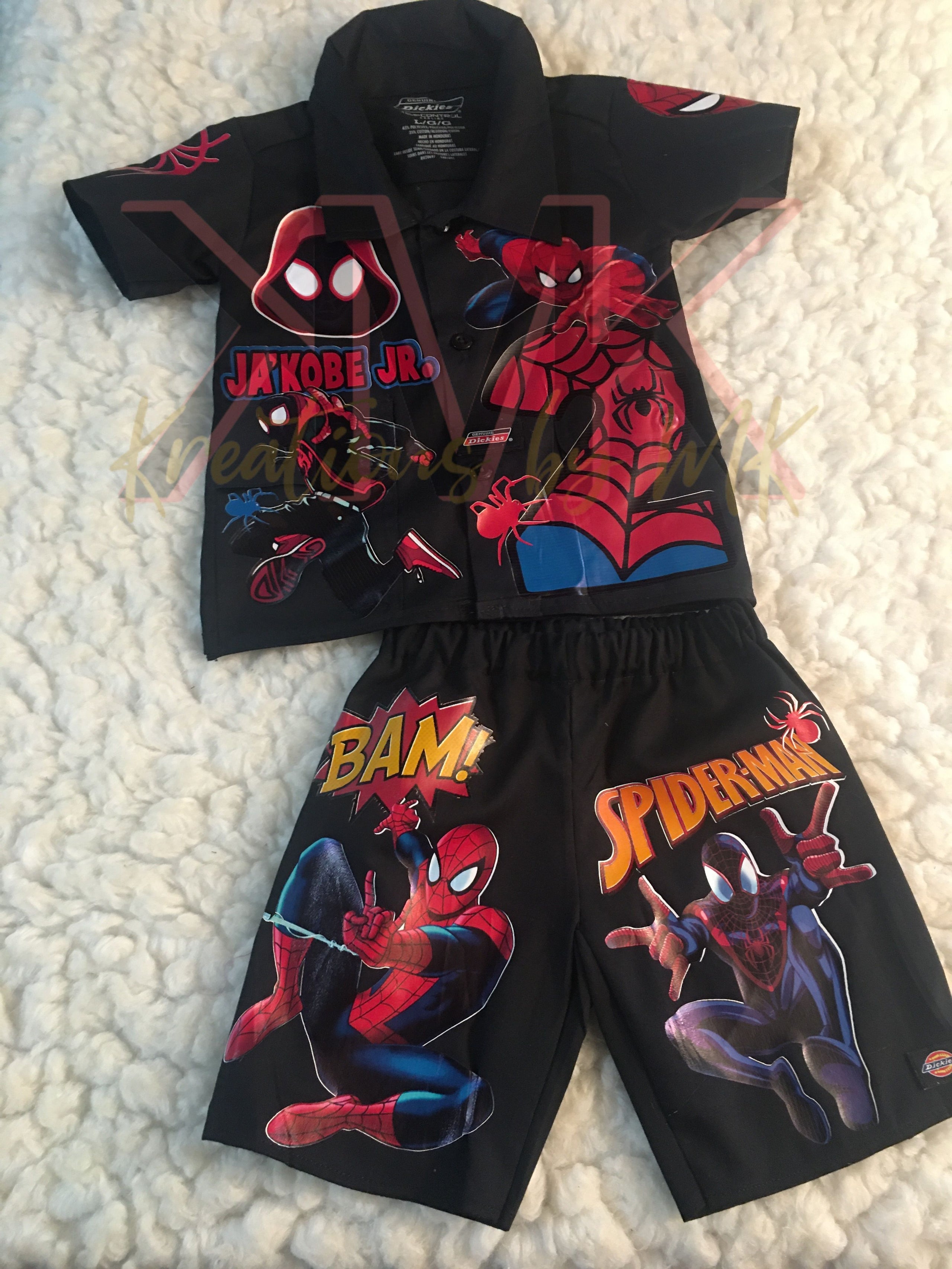 Custom Dickies ROMPER SPIDERMAN 2024 Birthday outfit *Request any color or theme*